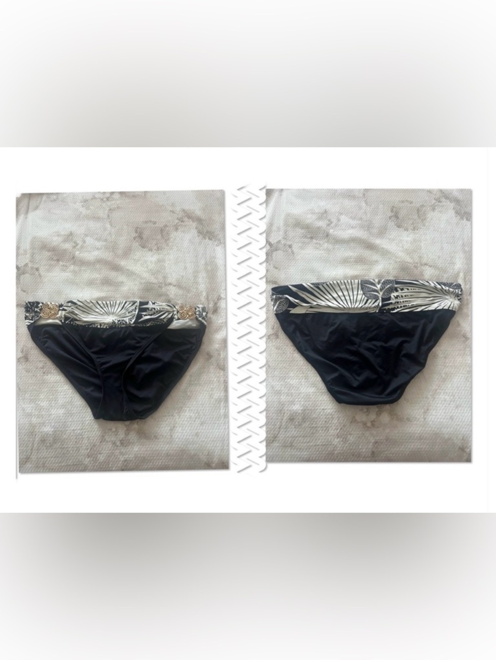 Coco Reef Black Bikini Bottom with Metallic Gold Accents Size XL